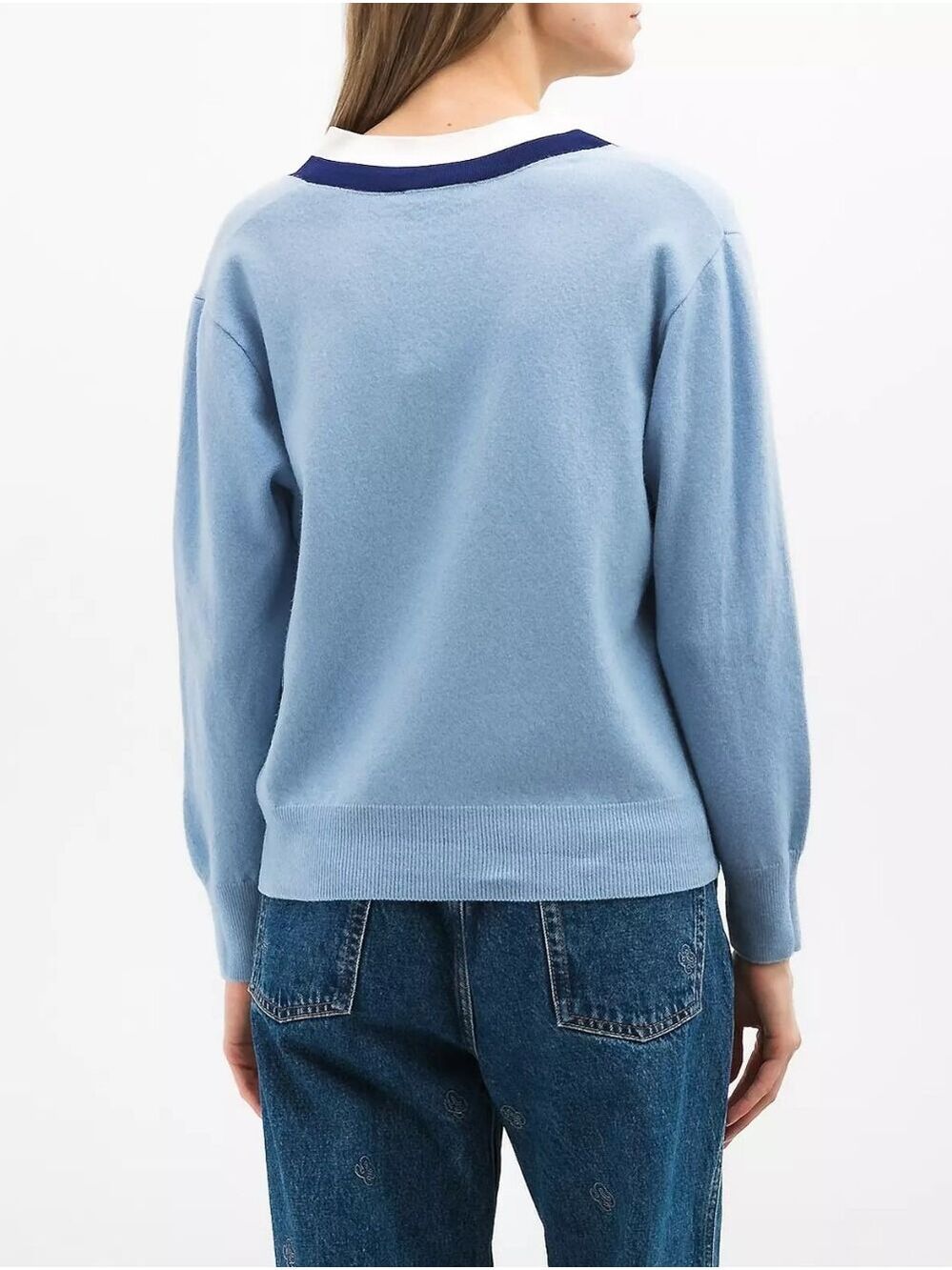 Sandro Wool And Cashmere Blend V-Neck Sweater - Picture 2 of 9